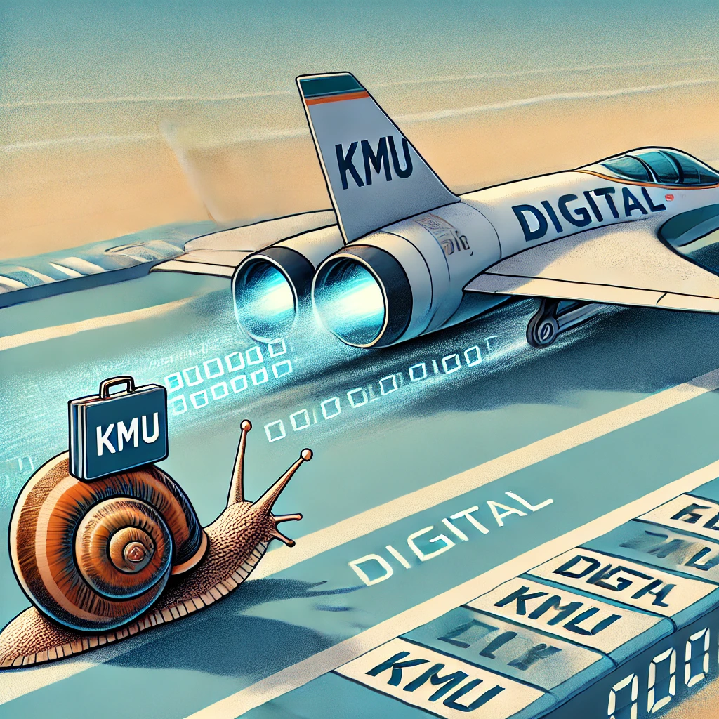 Schnecke vs. Überschallflieger im Bereich Digitalisierung - besonders KMUs sollten hier versuchen Schritt zu halten.